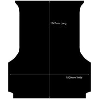 Rubber Ute Mat to fit Mitsubishi MV Triton Club Cab March 2024 to Current - Fitted with Factory Plastic Tub Liner